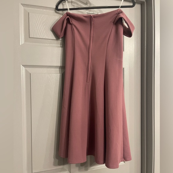 Teeze Me Off the Shoulder Violet Skater Cocktail Dress - Picture 3 of 6